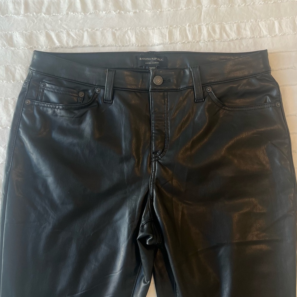 Banana Republic Faux Leather Boot cut Black Women’s Jeans - Picture 7 of 11